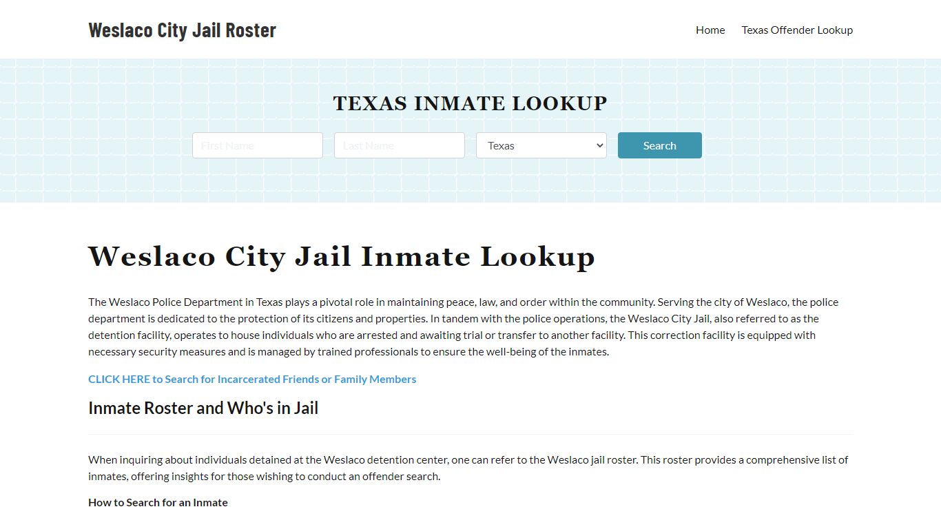 Weslaco Police Department & City Jail, TX Inmate Roster, Arrests, Mugshots