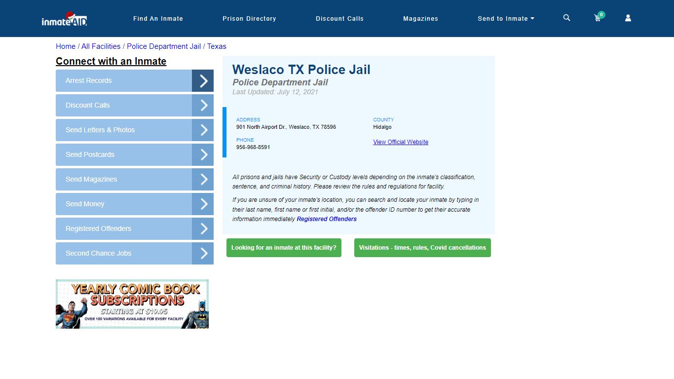 Weslaco TX Police Jail & Inmate Search - Weslaco, TX