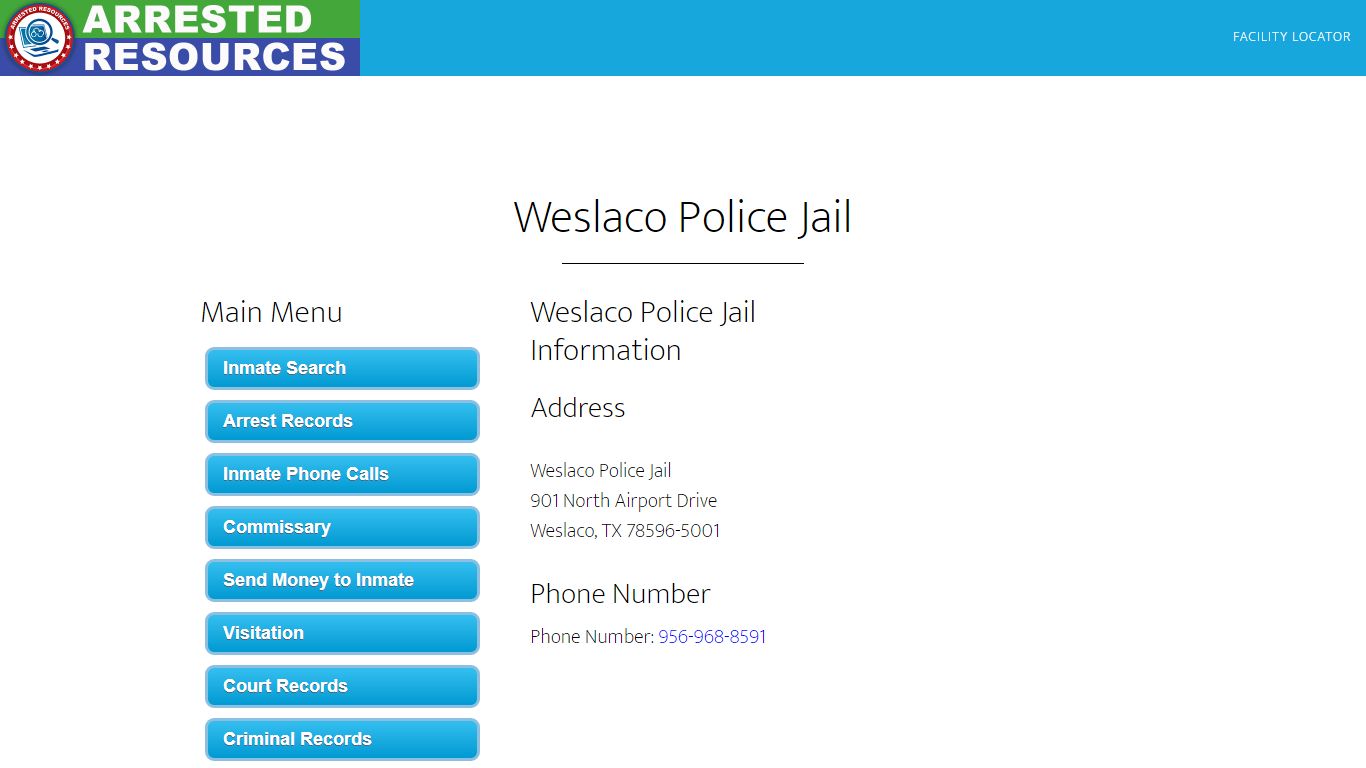Weslaco Police Jail - Inmate Search - Weslaco, TX - Arrested Resources